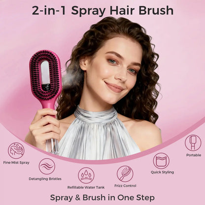 Say goodbye to frizz and tangles with the Labhairs 2-in-1 Mist Hair Brush in Hot Pink! 💖✨ Hydrate, smooth, and detangle effortlessly with this easy-to-use spray bottle. #HairCare #FrizzFree #BeautyEssentials